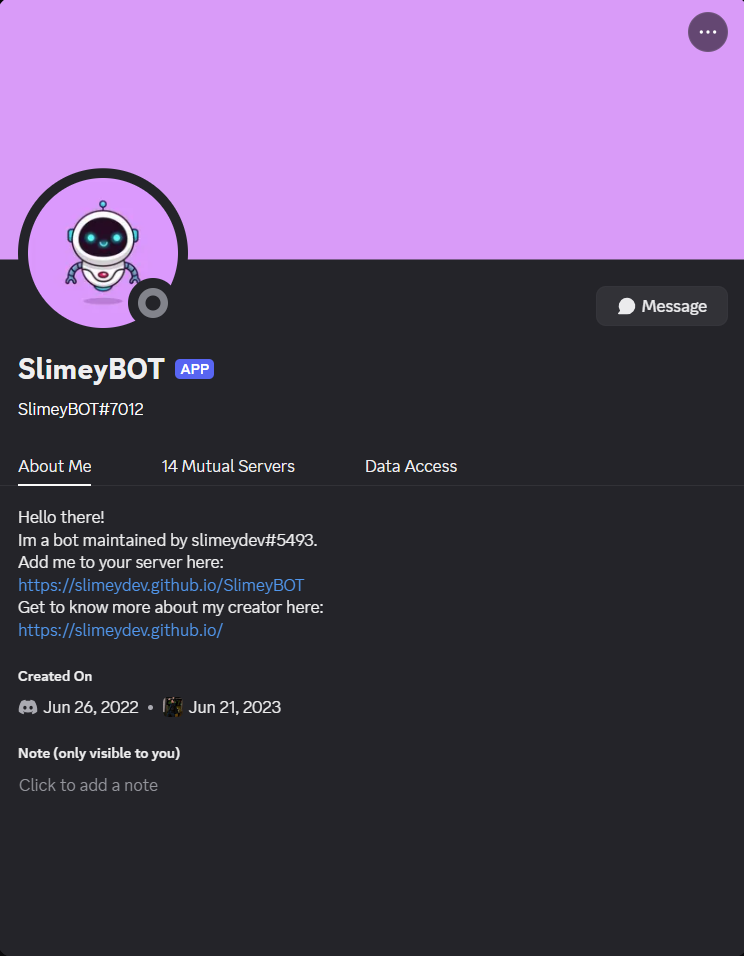 SlimeyBOT discord bot